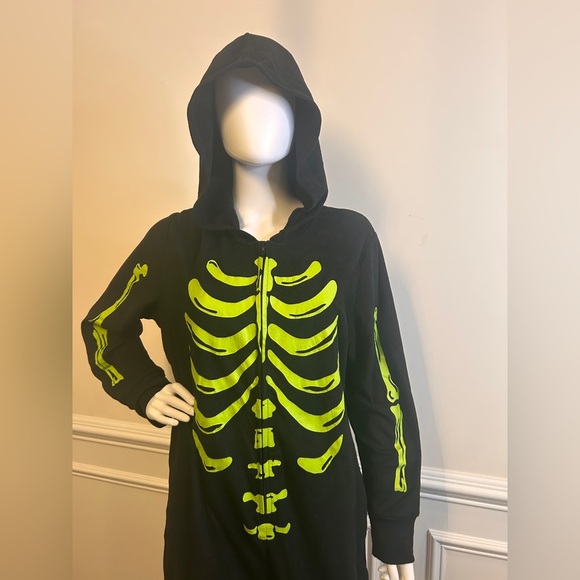 Women’s Hide and Eek Skeleton Union Suit 1PC Pajama Sleepwear , Size Large, NWOT - Picture 5 of 13